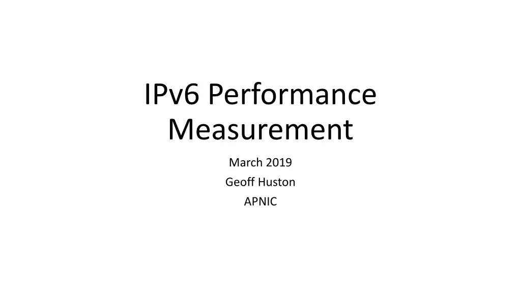 ipv6 performance measurement