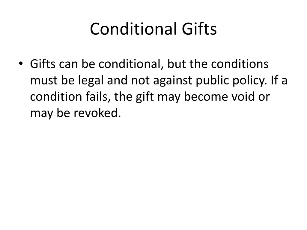 conditional gifts