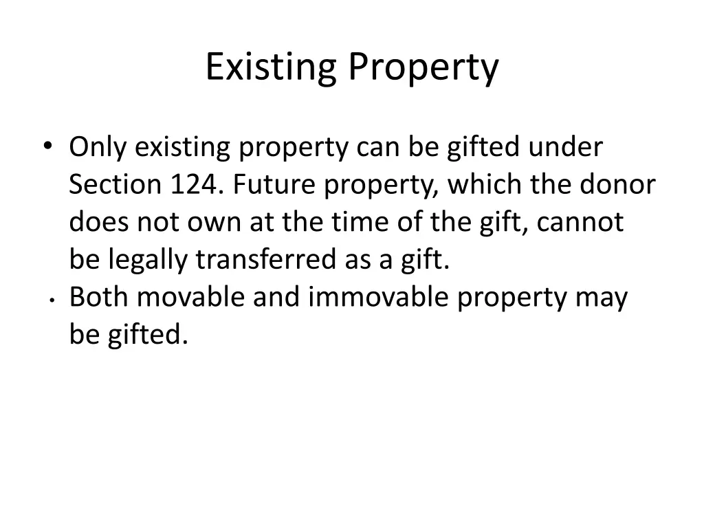 existing property