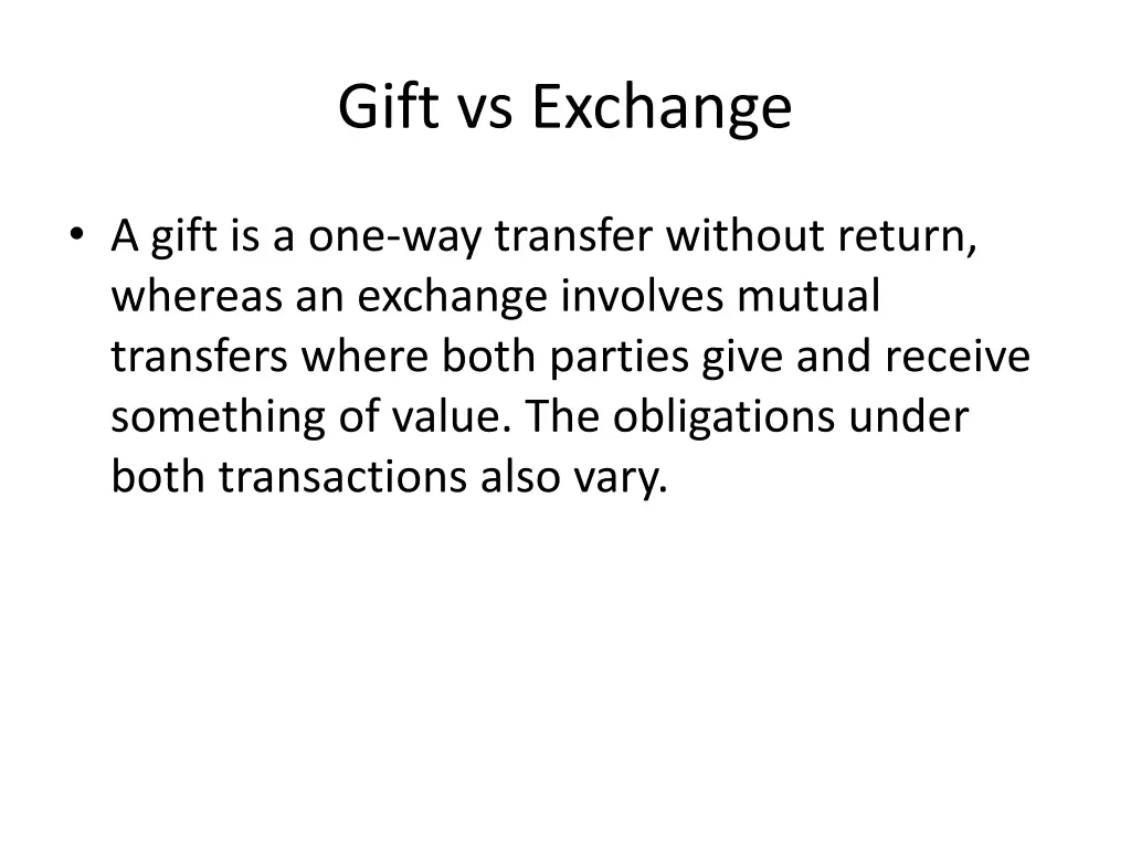 gift vs exchange