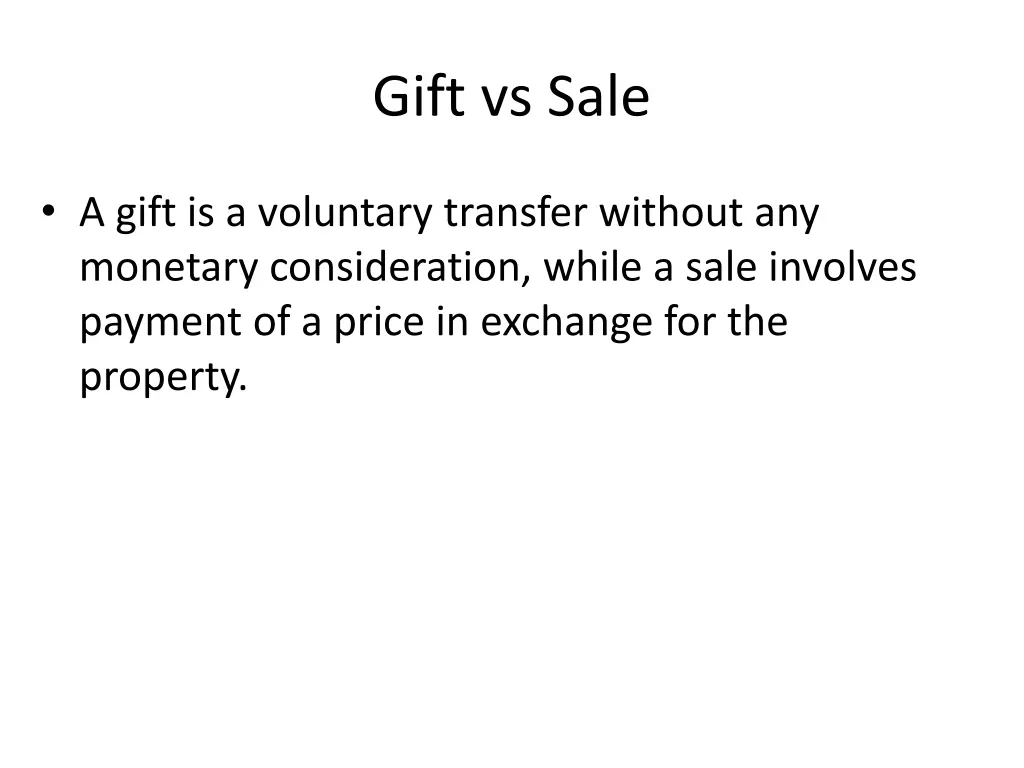 gift vs sale