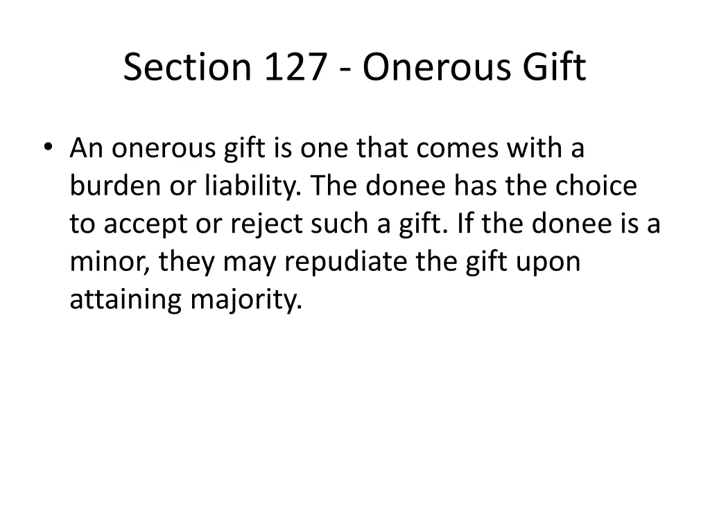section 127 onerous gift