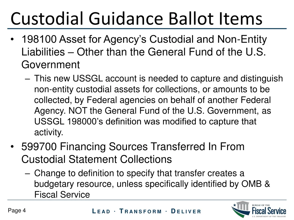 custodial guidance ballot items