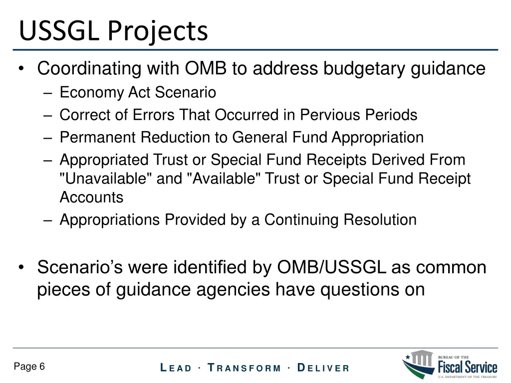 ussgl projects
