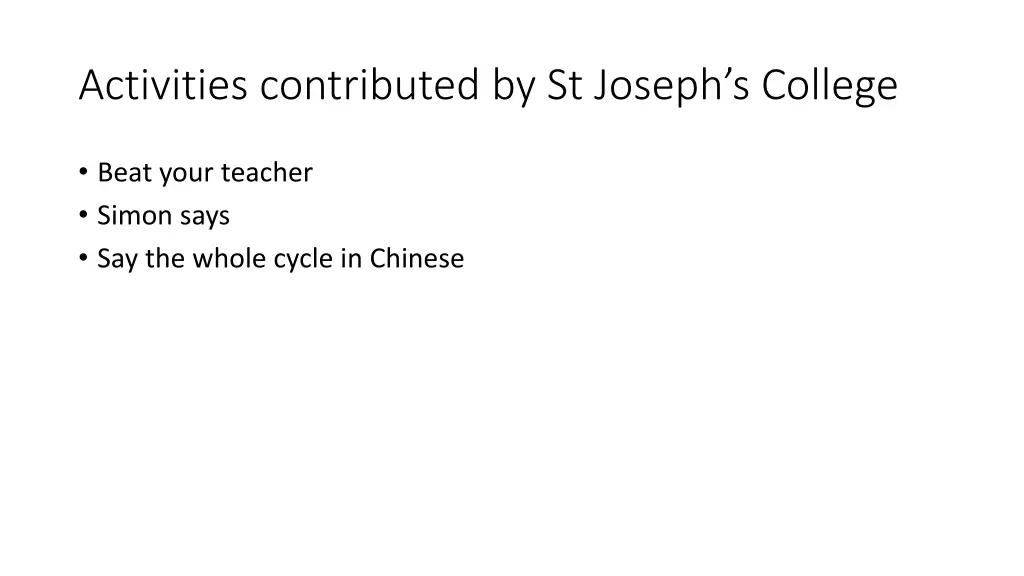 activities contributed by st joseph s college