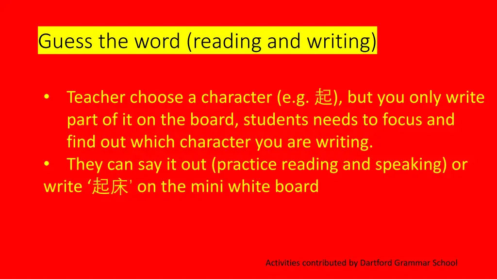 guess the word reading and writing