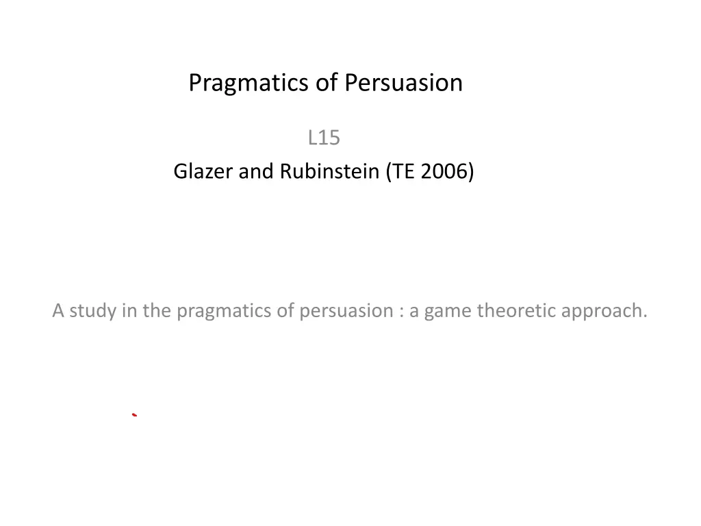 pragmatics of persuasion