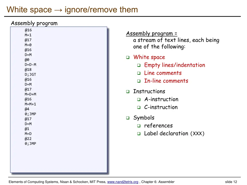 white space ignore remove them
