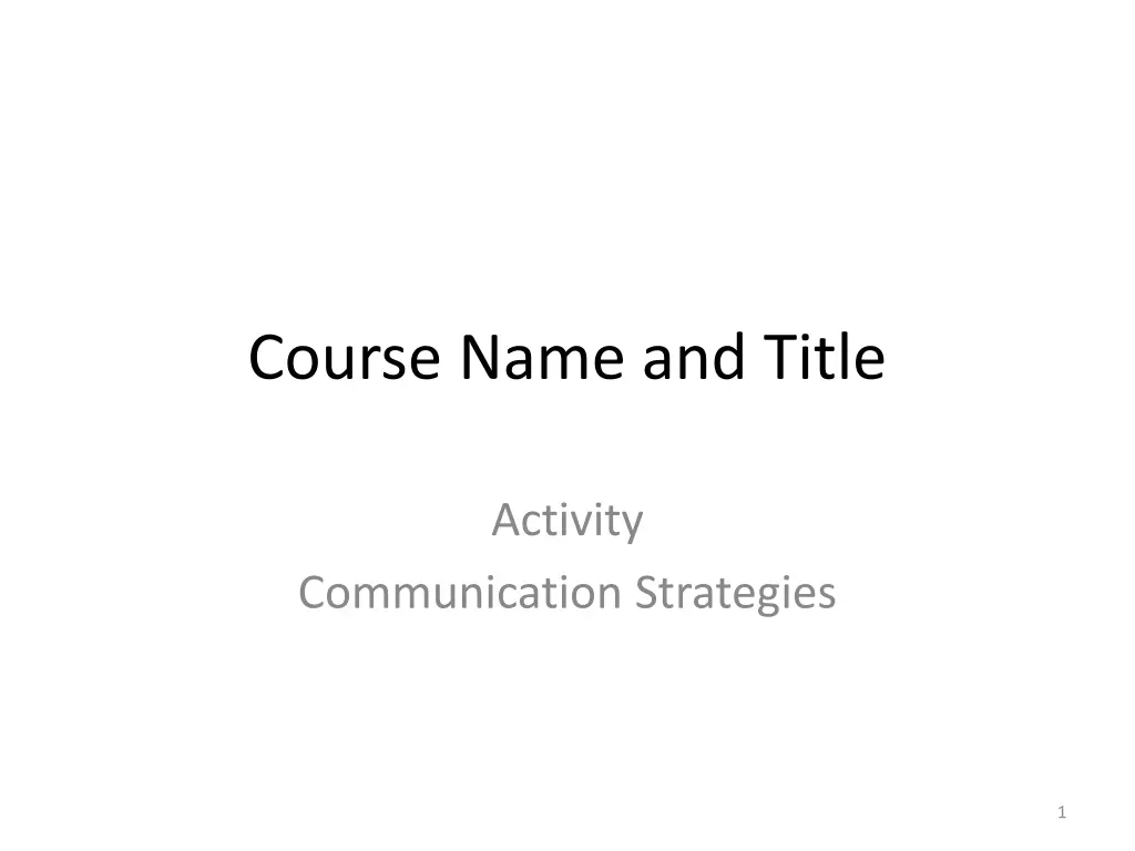course name and title