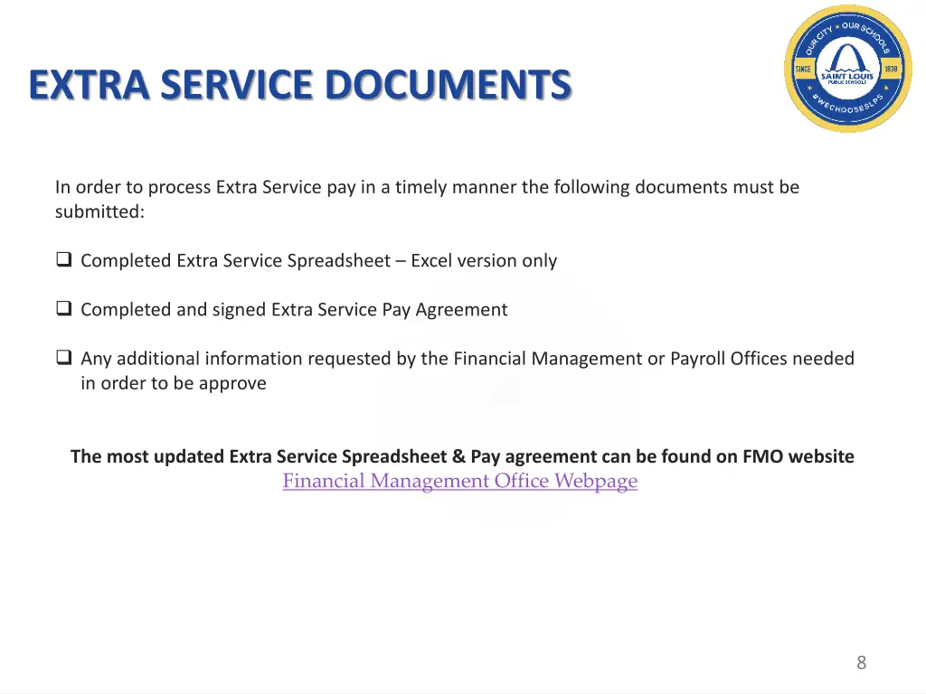 extra service documents