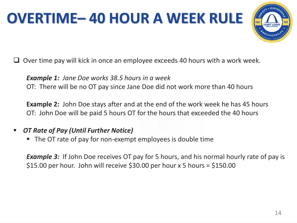 overtime 40 hour a week rule