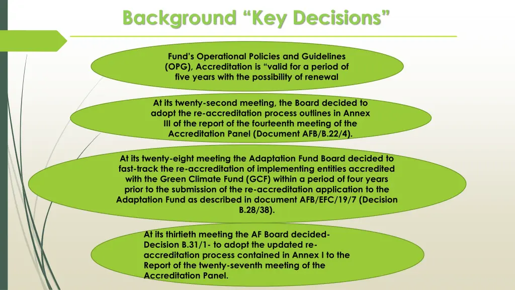 background key decisions