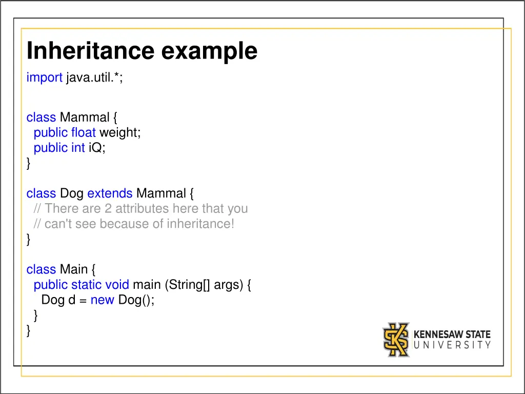 inheritance example import java util