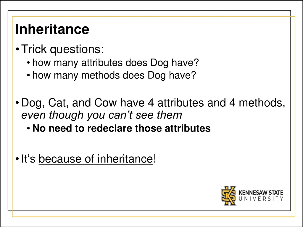 inheritance trick questions how many attributes 1