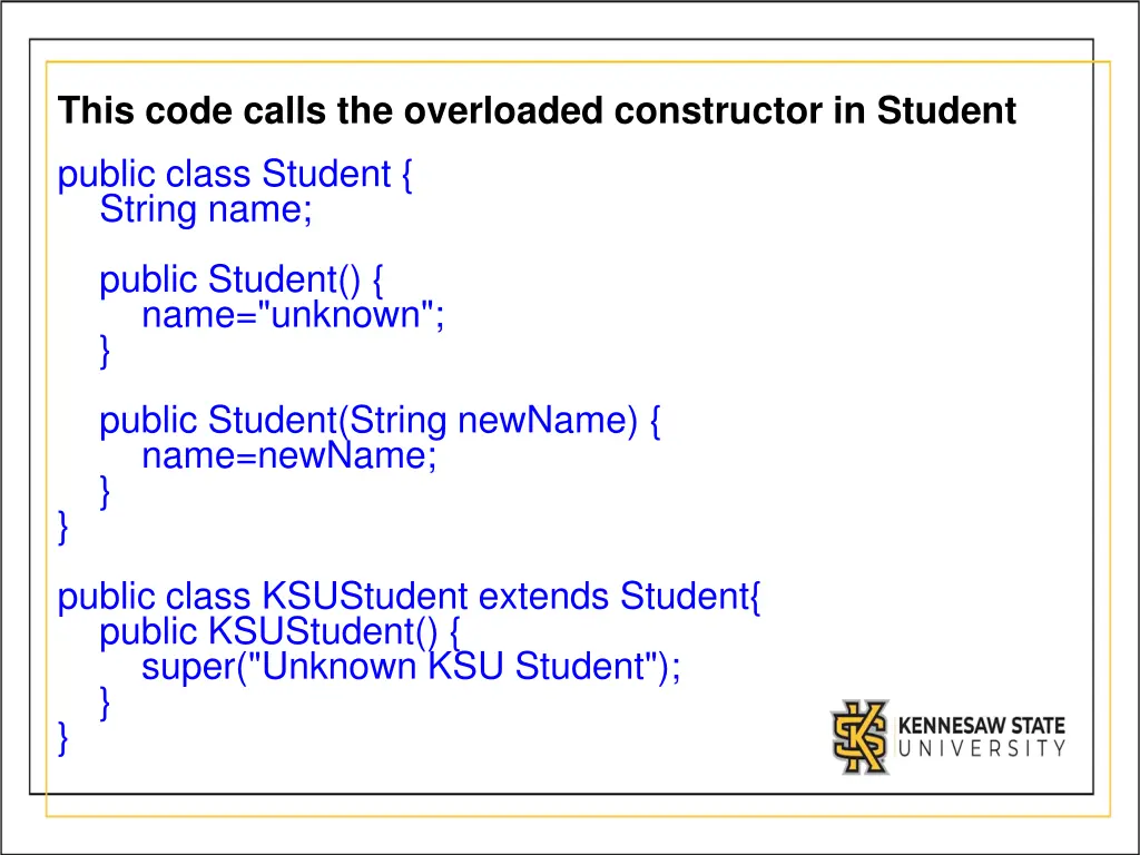 this code calls the overloaded constructor