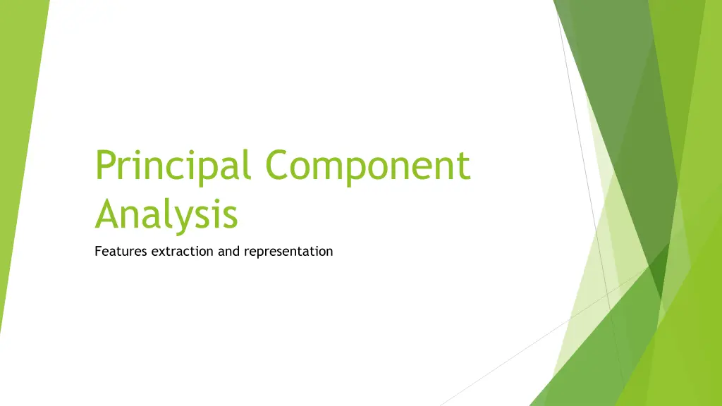 principal component analysis features extraction