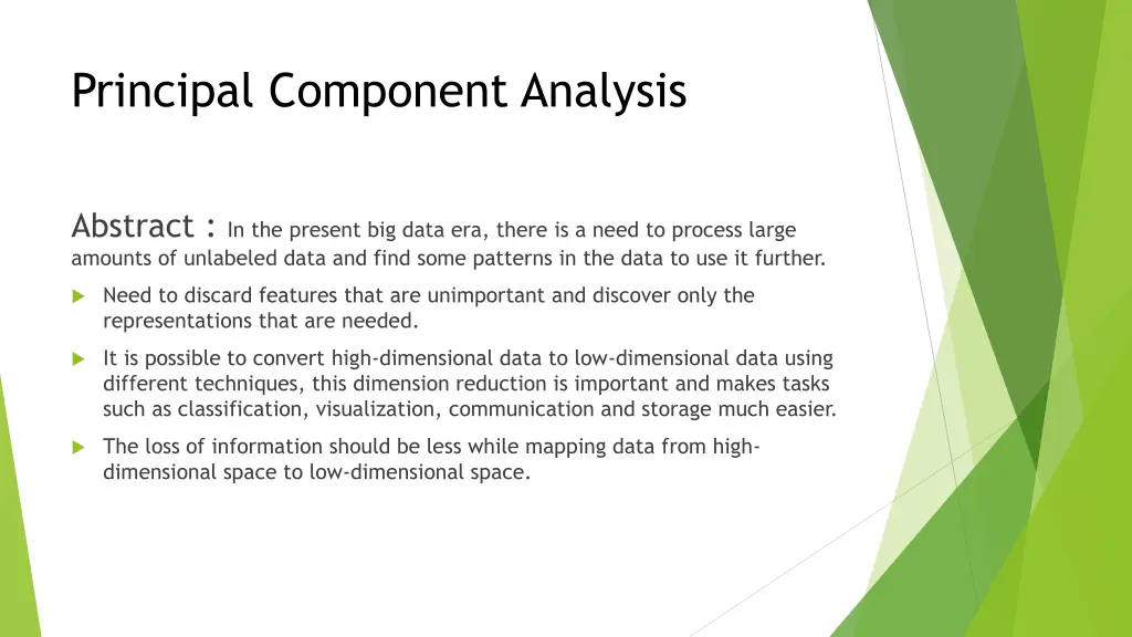 principal component analysis