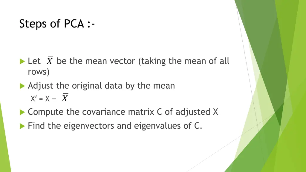 steps of pca