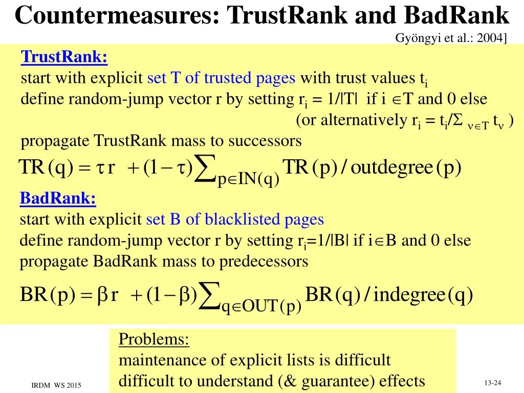 countermeasures trustrank and badrank