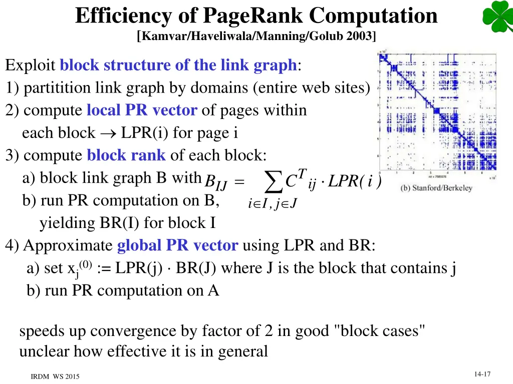efficiency of pagerank computation kamvar