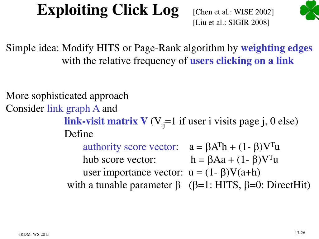 exploiting click log
