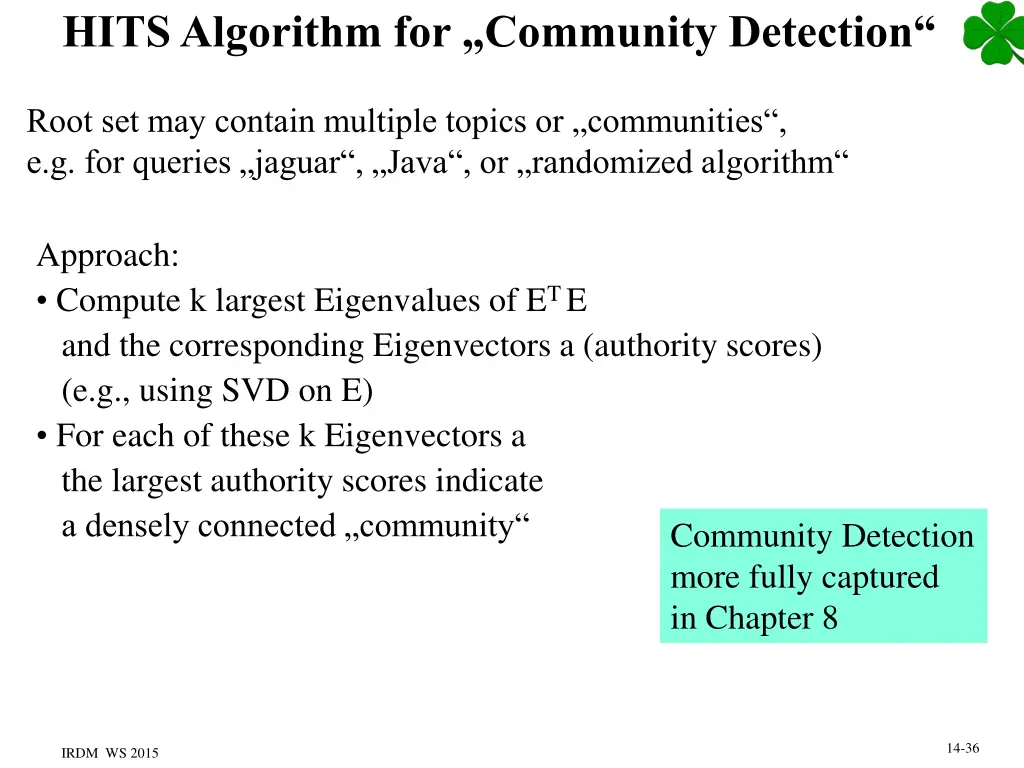 hits algorithm for community detection