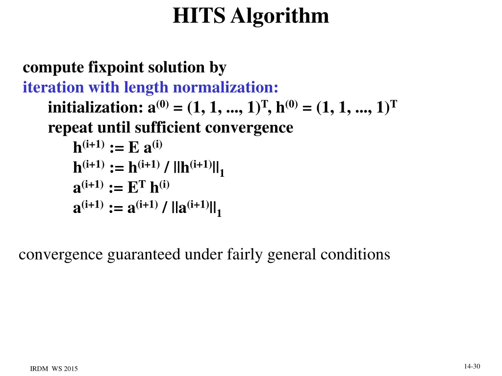 hits algorithm
