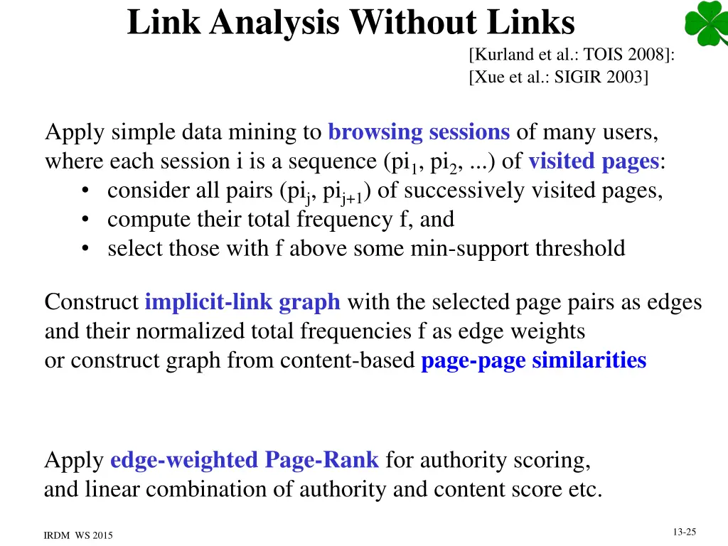 link analysis without links