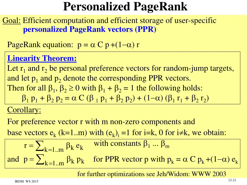 personalized pagerank goal efficient computation