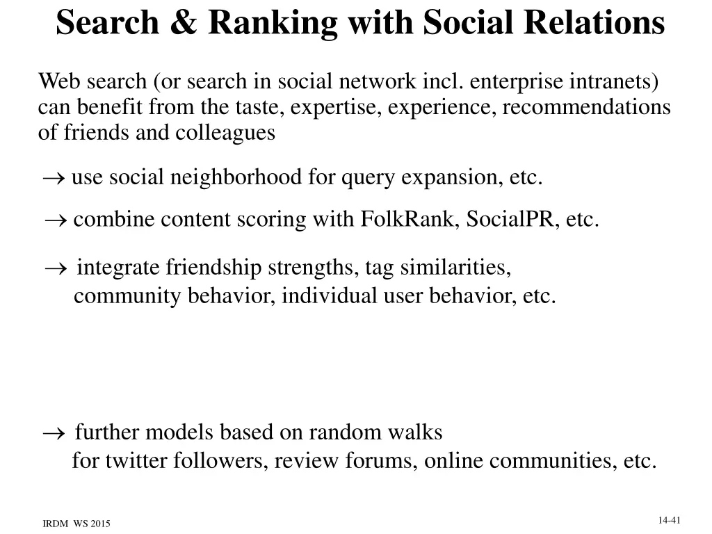 search ranking with social relations