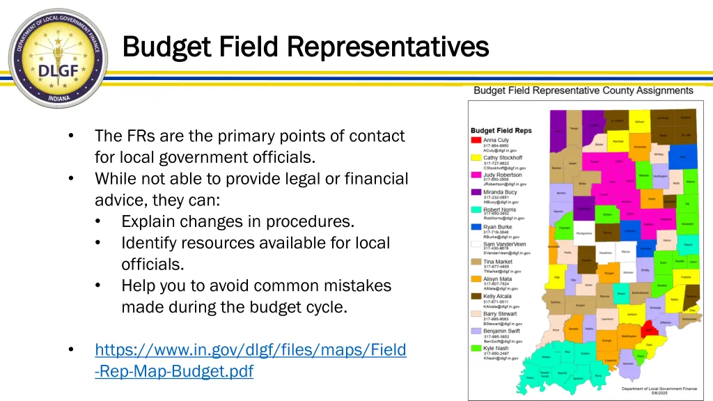 budget field representatives budget field