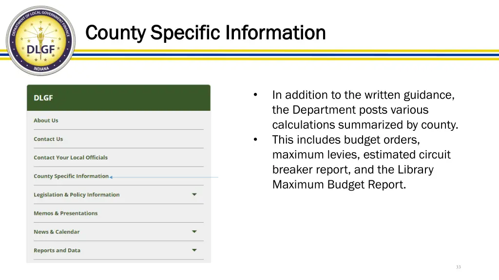 county specific information county specific