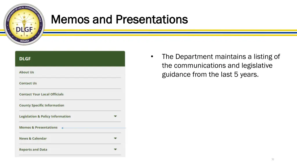 memos and presentations memos and presentations