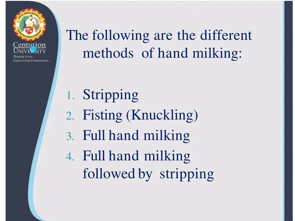 the following are the different methods of hand