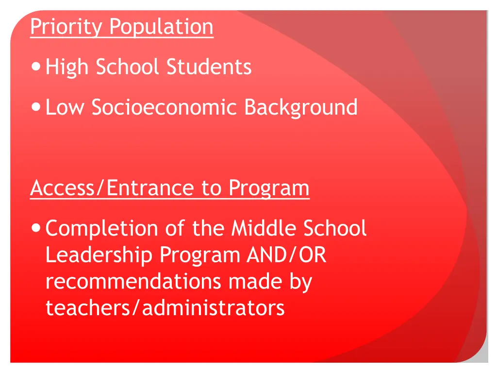 priority population