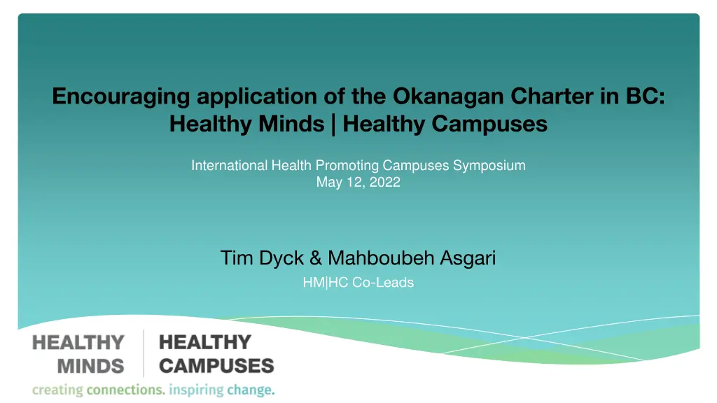 encouraging application of the okanagan charter