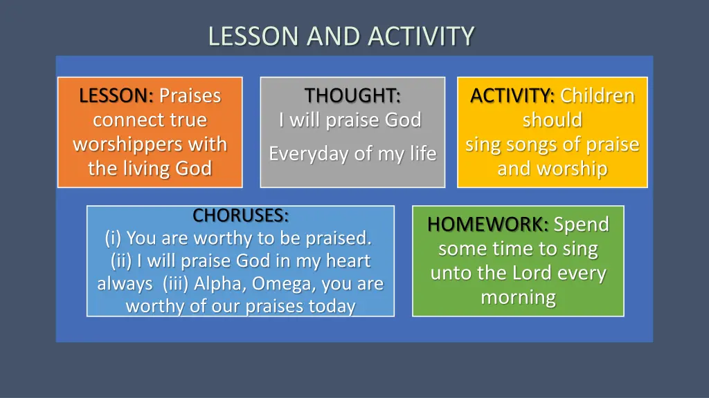 lesson and activity