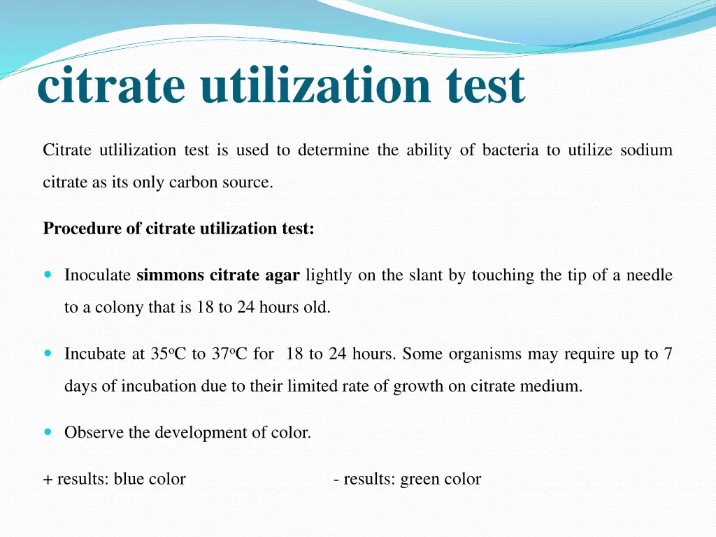 citrate utilization test