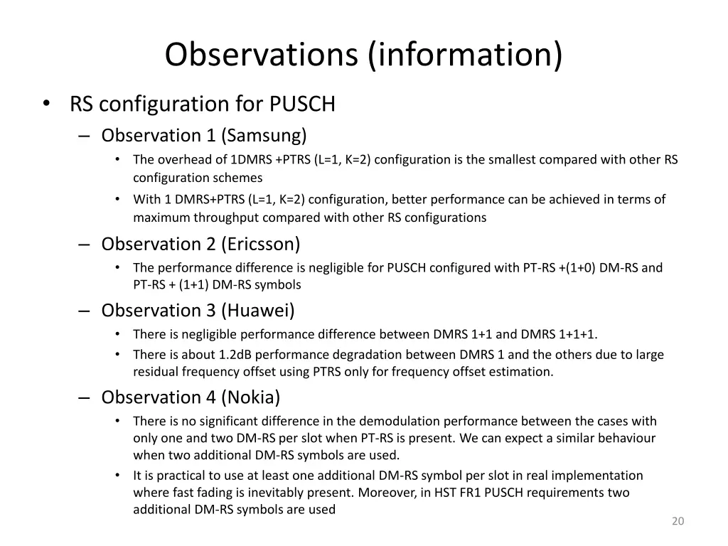 observations information 2
