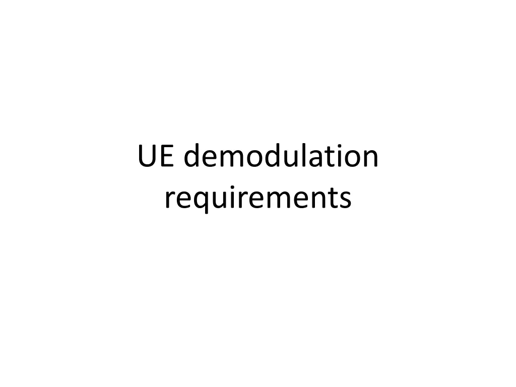 ue demodulation requirements