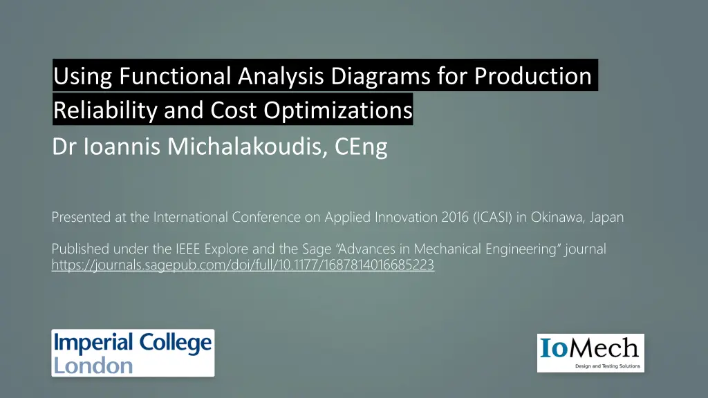 using functional analysis diagrams for production