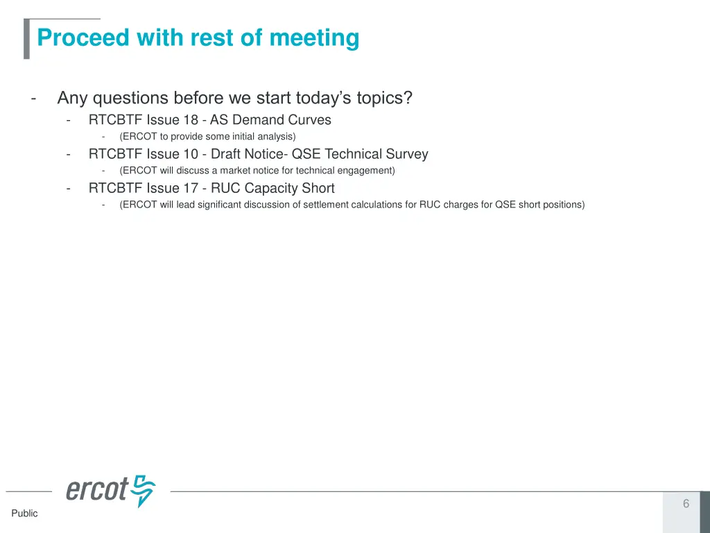 proceed with rest of meeting