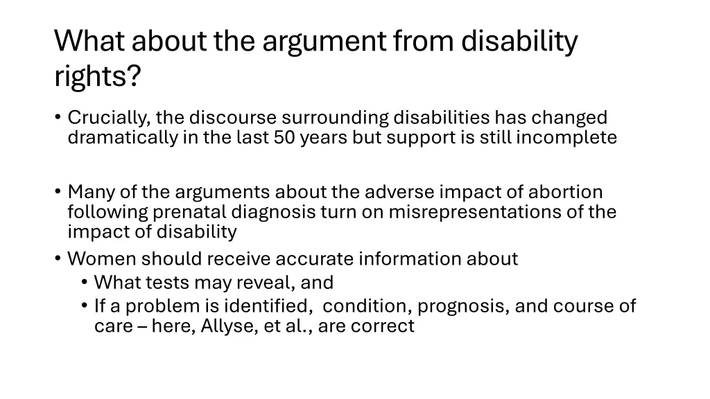 what about the argument from disability rights