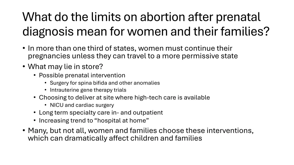 what do the limits on abortion after prenatal