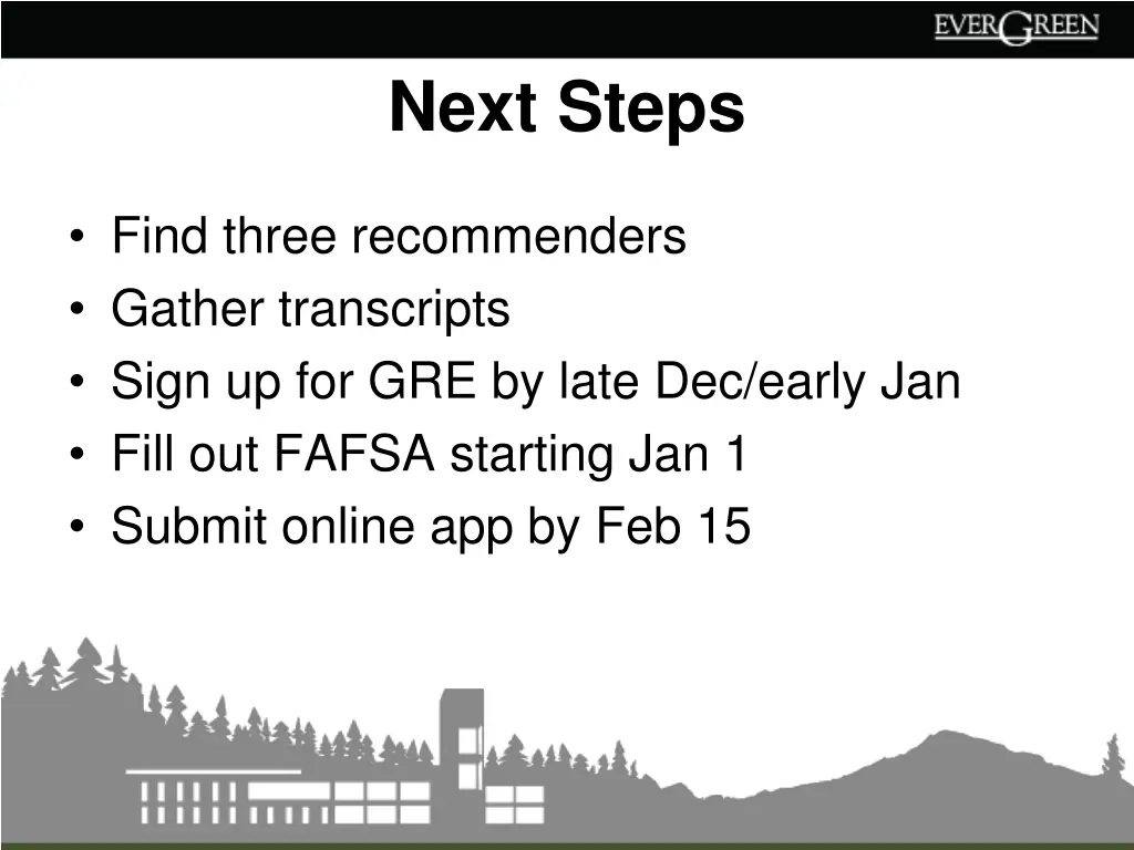 next steps