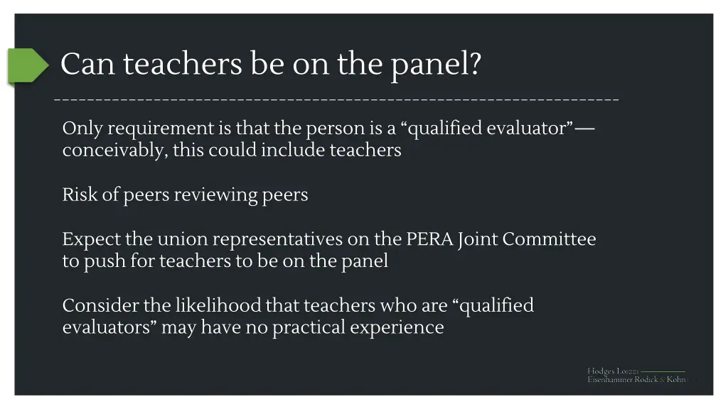 can teachers be on the panel