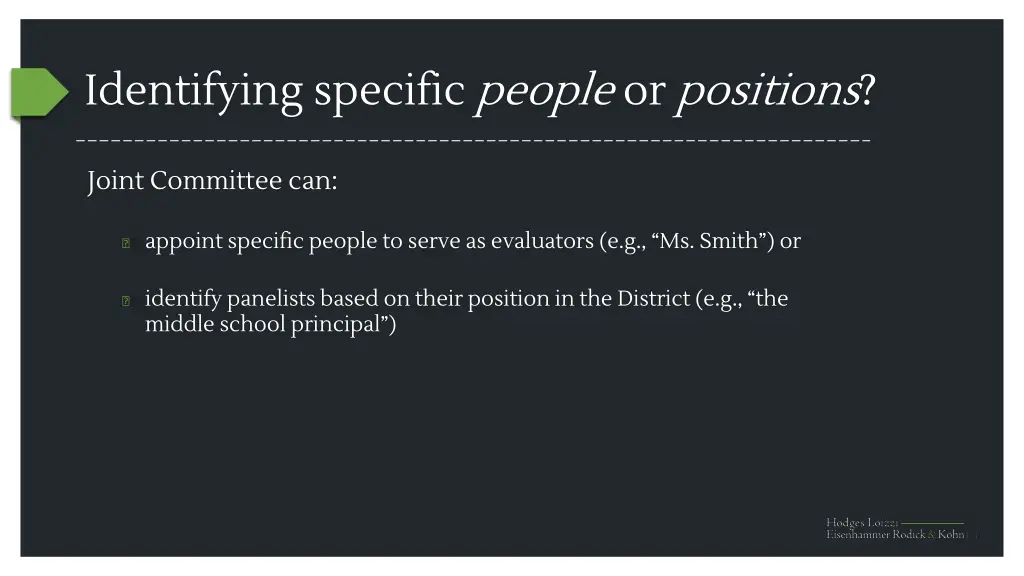 identifying specific people or positions