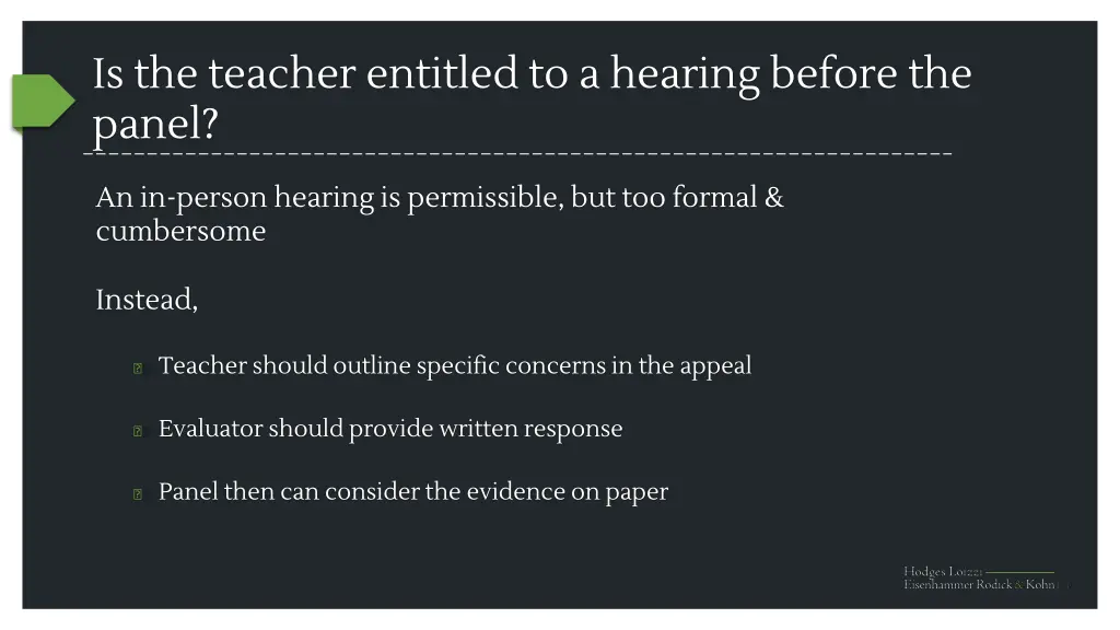 is the teacher entitled to a hearing before