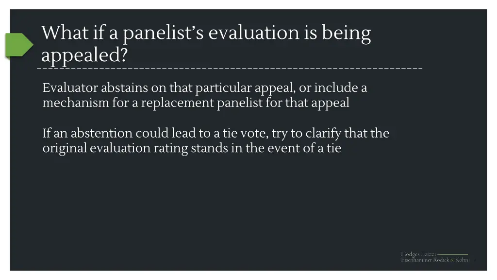 what if a panelist s evaluation is being appealed