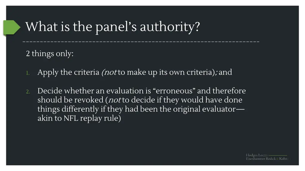 what is the panel s authority